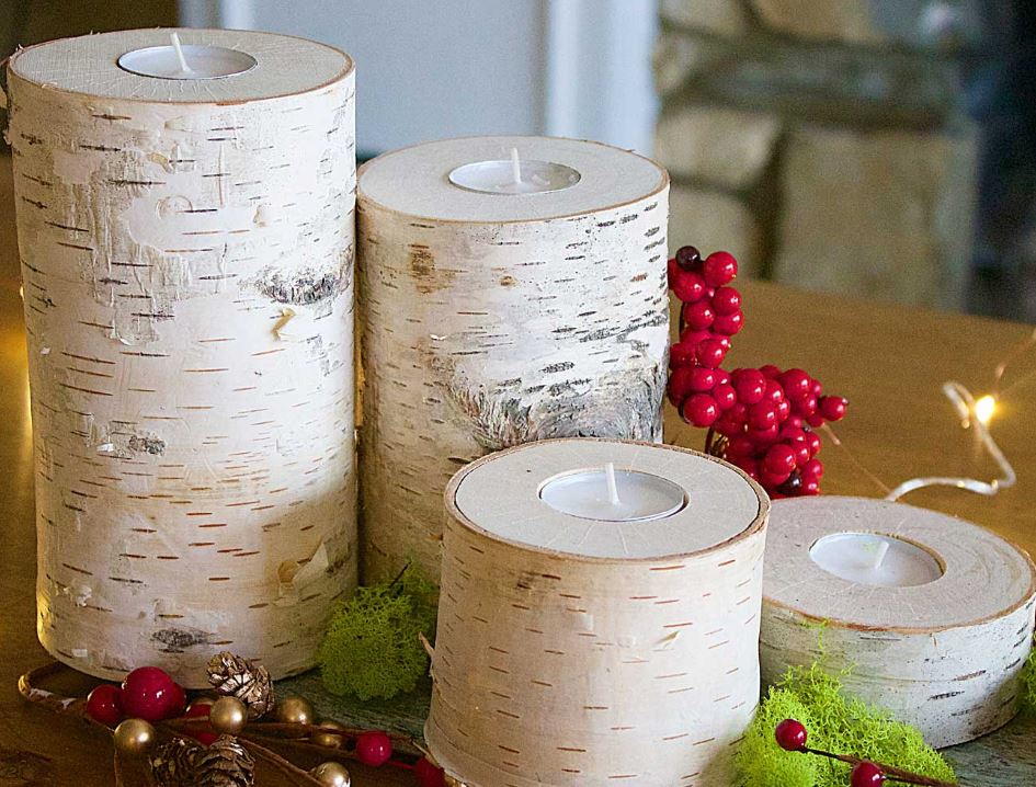 Wooden Rustic DIY Candle Holders | DIYIdeaCenter.com
