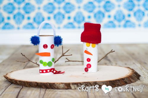 Gleeful Toilet Paper Roll Snowman