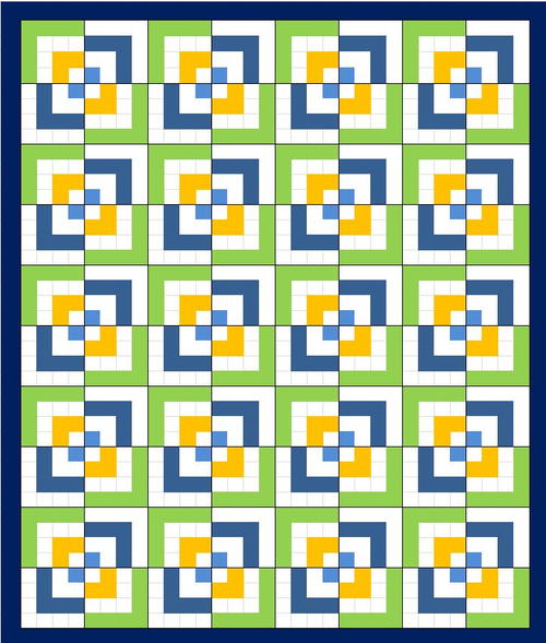 Half Log Cabin Quilt Pattern