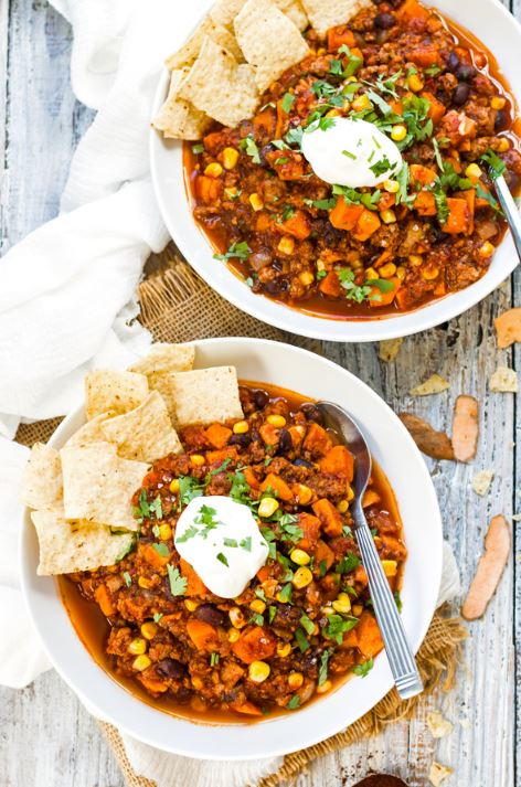 Healthy Sweet Potato Ground Turkey Chili