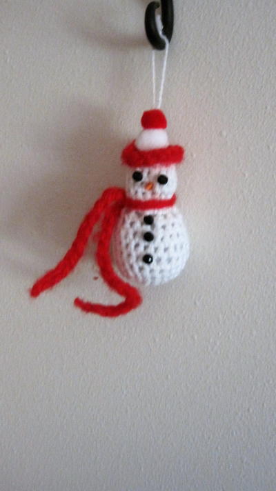 Friendly Snowman Crochet Ornament