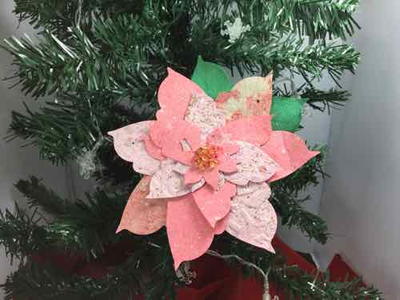 Paper Poinsettia Ornament