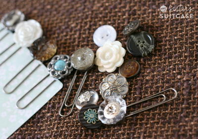 Vintage Button and Paperclip DIY Bookmarks
