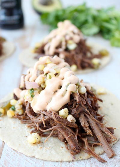 Slow Cooker Smoked Chipotle Brisket Tacos
