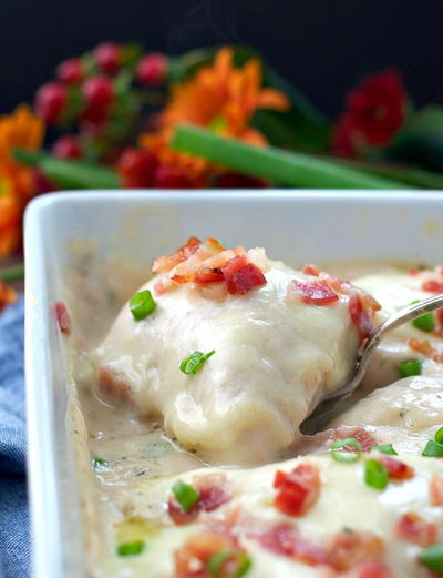 Dump-and-Bake Smothered Chicken with Bacon