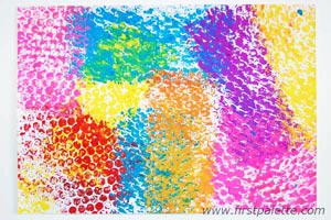 Interesting and Colorful Bubble Wrap Art