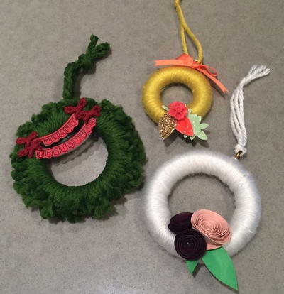 Thrifty Curtain Ring Wreath Ornaments