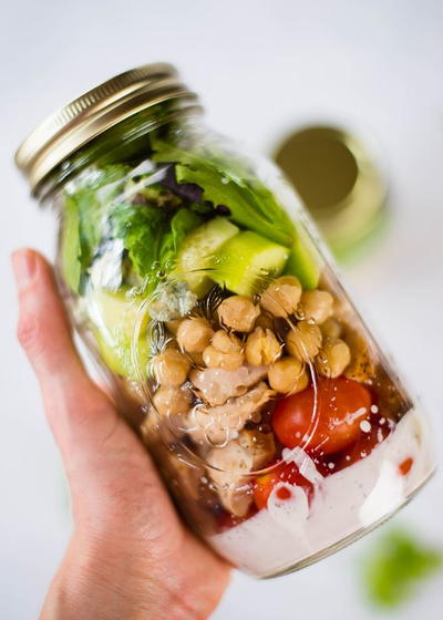 Chicken Cobb Mason Jar Salad