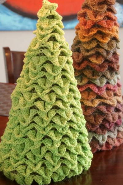 Textured Topiary Crochet Trees