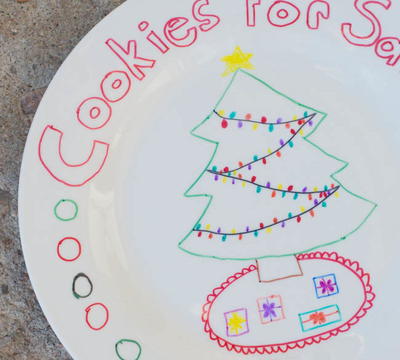 Sharpie Santa Cookie Plate