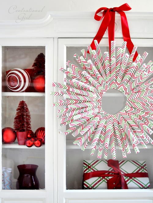 Wrapping Paper Wreath