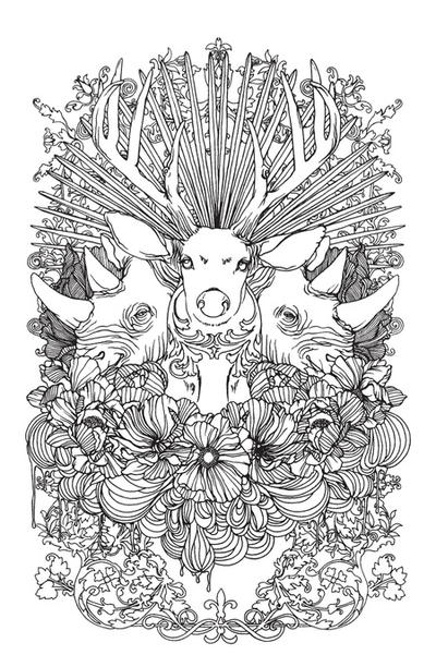 Stunning Wild Animals Coloring Page