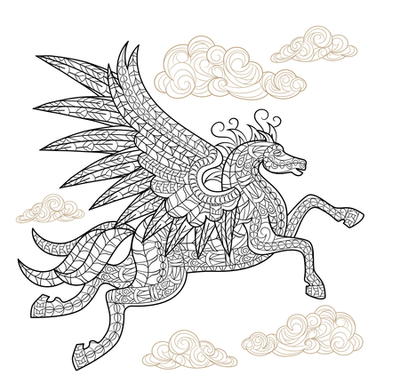 Playful Pegasus Coloring Page