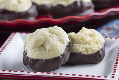 Chocolate-Dipped Cream Cheese Cookies