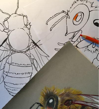 Realistic Honey Bee Coloring Pages