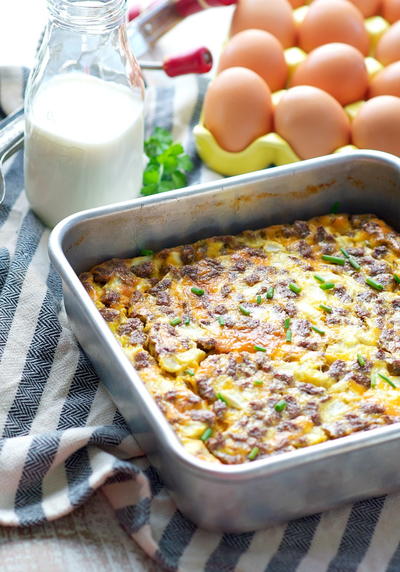 Baked Sausage and Cheese Omelet
