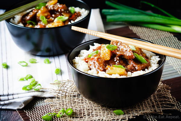 Spicy Mongolian Beef with Pineapple