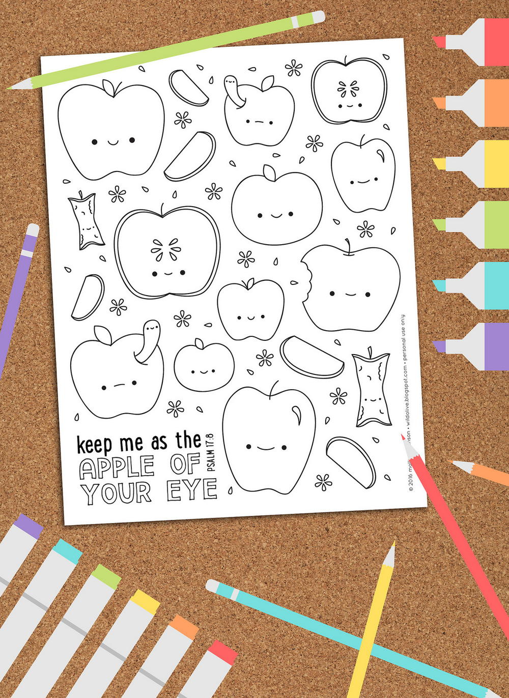Download Bushel of Apples Coloring Page | FaveCrafts.com
