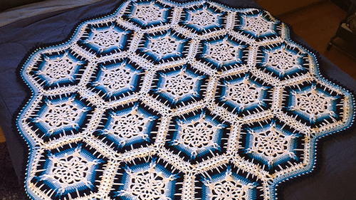 Winter Blizzard Snowflake Crochet Afghan