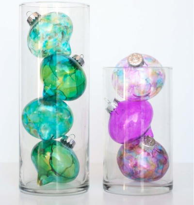 Whimsical Watercolor Glass Ornaments