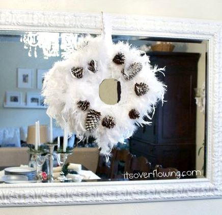 Festive Feather DIY Christmas Wreath