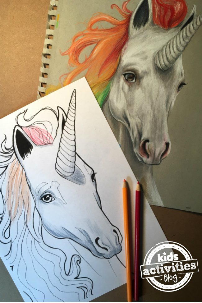 unicorn coloring page favecraftscom