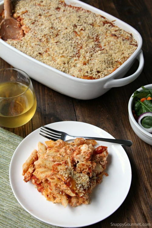 Chicken Parmesan Pasta Casserole Recipe | AllFreeCasseroleRecipes.com