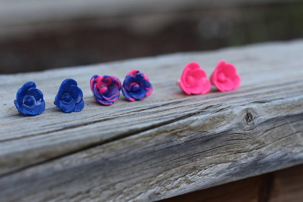 Clay Rose Stud Earrings