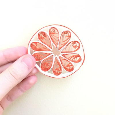 Paper Orange Slice Quilling Design