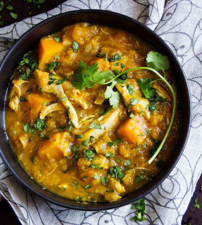 Curried Butternut Squash and Chicken Stew | FaveHealthyRecipes.com