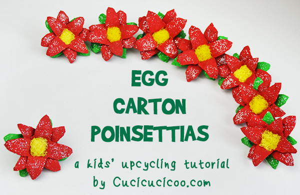Egg Carton Poinsettia Ornaments