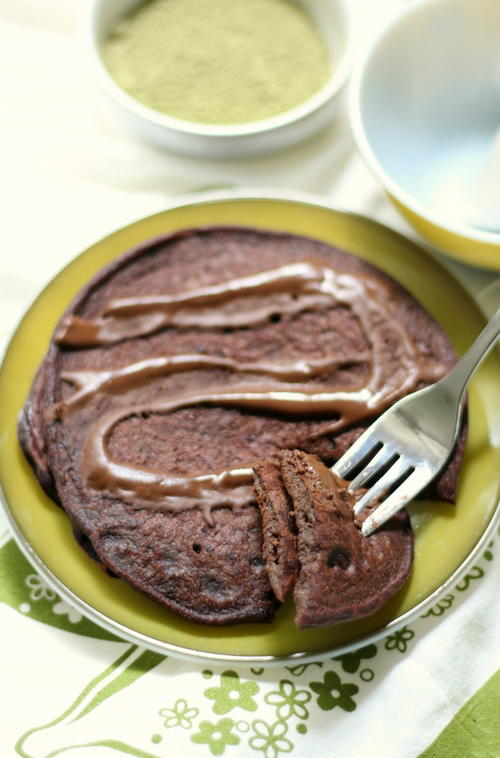 Chocolate Matcha Pancakes