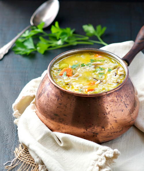 Wild Rice and Leftover Turkey Soup