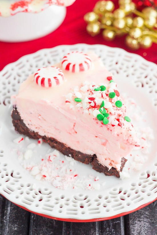 No-Bake Peppermint Bark Cheesecake | FaveSouthernRecipes.com