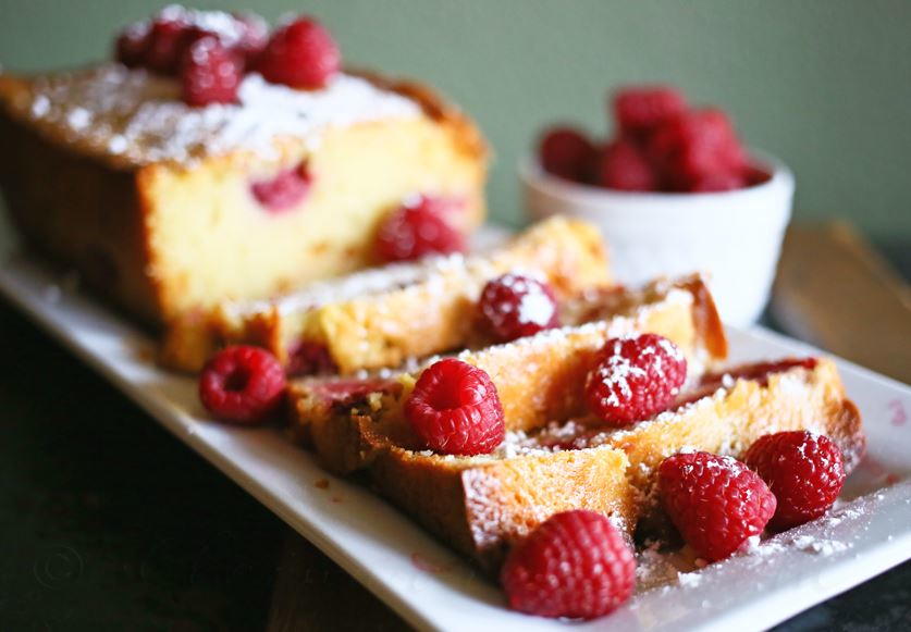 Raspberry White Chocolate Pound Cake | TheBestDessertRecipes.com