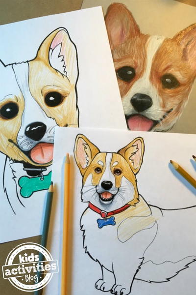 Corgi Coloring Page