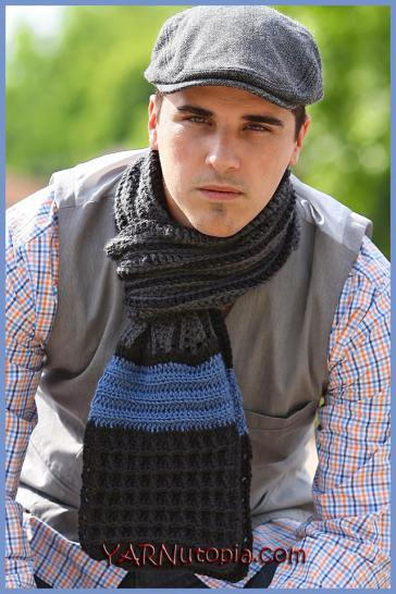 Classic Mens Crochet Scarf