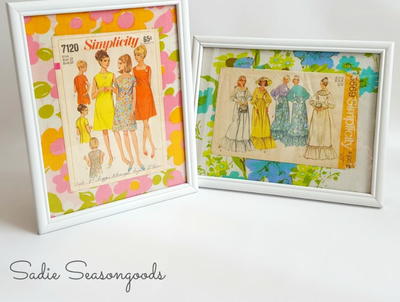 Vintage Sewing Pattern DIY Art Idea