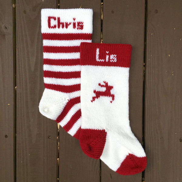 easy to follow Christmas Stocking Knitting Chart: Christmas Puppy Full Alphabet Charts Instant PDF Download