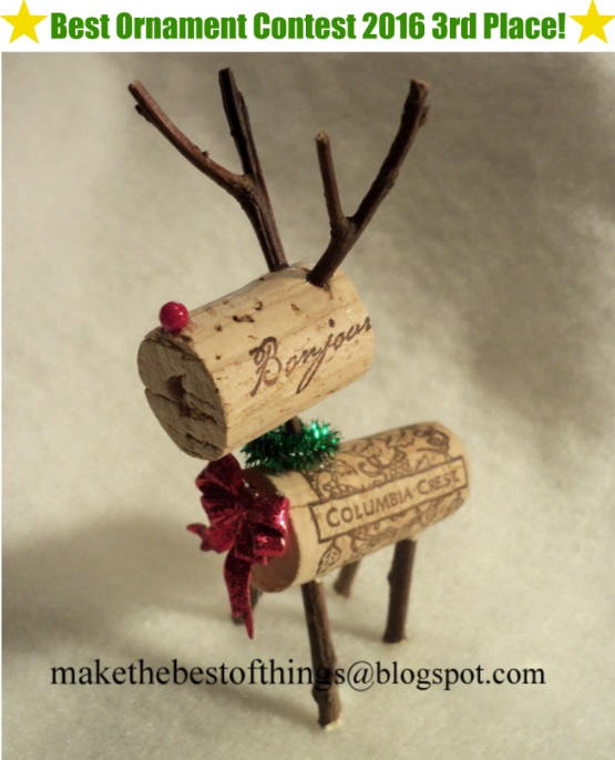 Teeny Tiny Wine Cork Reindeer