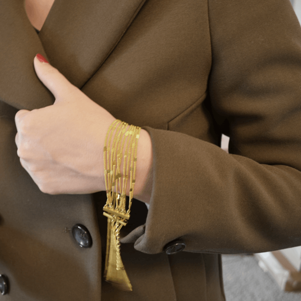 Gold Chain Cuff Bracelet