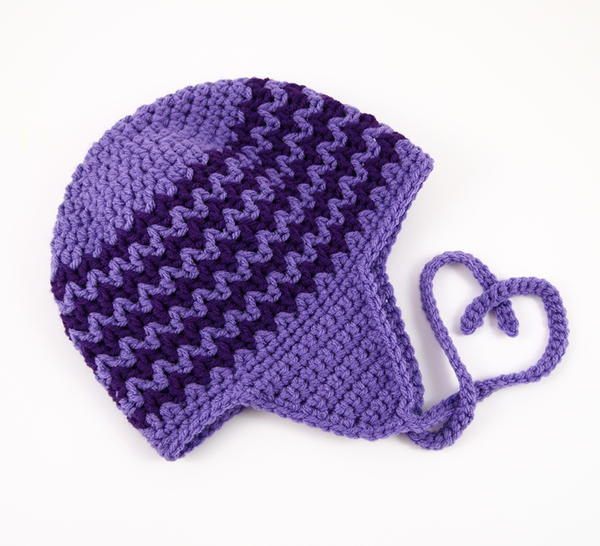 Zigzag Earflap Crochet Hat