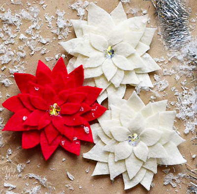 Pretty Poinsettia Pin Christmas Craft