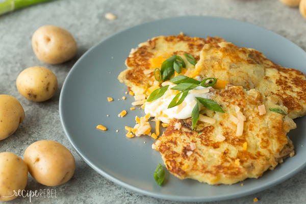 Cheesy Mashed Potato Pancakes