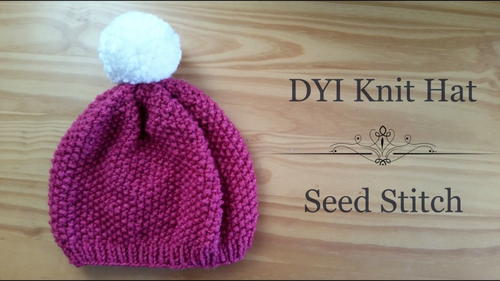 Berry Beautiful Seed Stitch Hat