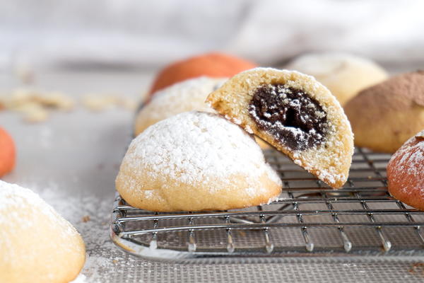 Chocolate Almond Pillow Cookies