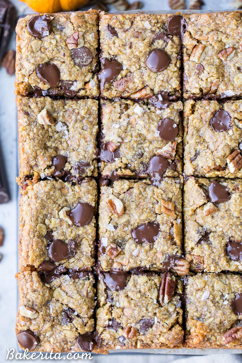 Pumpkin Oatmeal Scotchie Bars