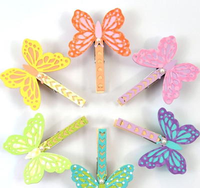 DIY Paper Butterfly Clothespin Magnets