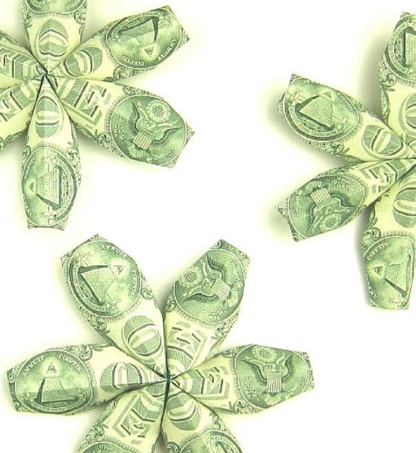money origami flower