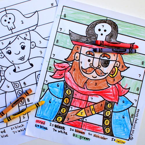 Pirate Color By Number Printables